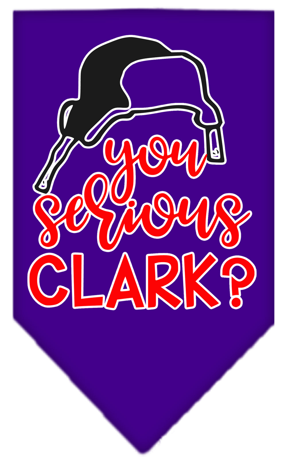You Serious Clark? Screen Print Bandana Purple Small